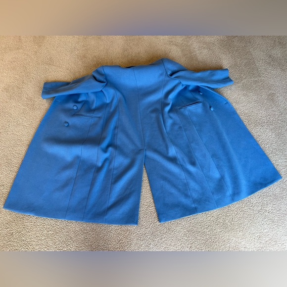 Avec Les Filles Double Breasted Wool Blend Coat in Silverlake Blue - Picture 7 of 14